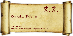 Kurutz Kán névjegykártya